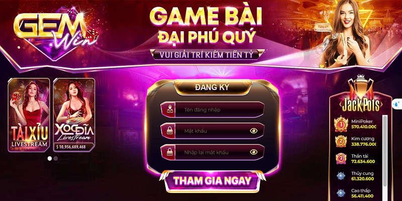 Gemwin - Game bài đại phú quý, đẳng cấp đổi thưởng